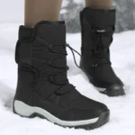 Brand Men’s Winter Shoes Waterproof Men’s Boots Warm Plush Couple Snow Boots Outdoor Non-slip Hiking Boots Men Work Ankle Boots