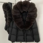 Real Fur Collar Duck Down Coat New Winter Warm Natural Raccoon Fur Down Jacket Female Hooded Fox Fur Coat Women Puffer Jacket