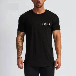 Elastic Sports Soft Fabric Gym 95% Cotton Spandex T-shirt Men Slim Fit t Shirts
