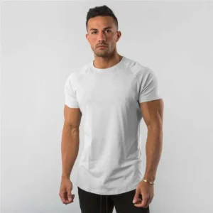 Elastic Sports Soft Fabric Gym 95% Cotton Spandex T-shirt Men Slim Fit t Shirts