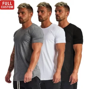 Elastic Sports Soft Fabric Gym 95% Cotton Spandex T-shirt Men Slim Fit t Shirts