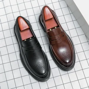New Wholesale Business Wedding Mens Leather Oxford Dress s High Quality Black Loafers Elevator Worker  Real Cow 38-46#