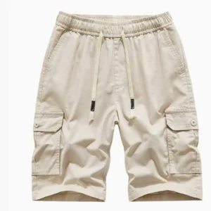 Large Cotton Men's Summer New Style Cargo Shorts Elastic Mid Waist Sports Pants Casual Style