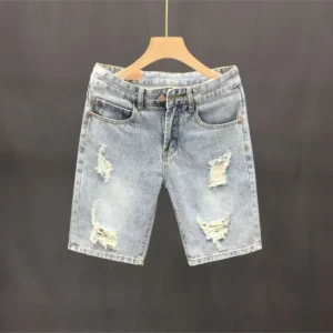 High Quality New Fashion Mens Ripped Short Jeans Brand Clothing Summer Shorts Denim Shorts