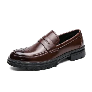 New Wholesale Business Wedding Mens Leather Oxford Dress s High Quality Black Loafers Elevator Worker  Real Cow 38-46#