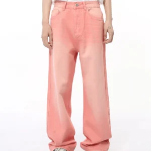 Men Fashion Style Stone Washed Baggy Wide Leg Jeans Trousers Men Denim Carpenter Custom Straight Designer Jeans