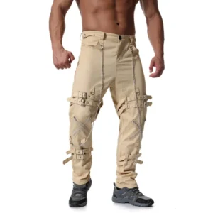 2022 Newcomer Men's Fashion Hip Hop Jogger Punk Rock Pants Zipper Street Wear Men's Venaki Pants Express Upgrade