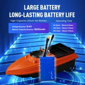 D80B 12V  High Speed RC Bait Boat for Fishing with Bait Tray and Digital Line Release