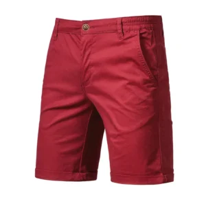 Mens Chino Shorts Super Stretch Slim Casual Spandex Summer Cotton Half Pants