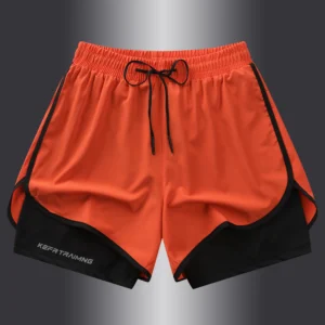 ANSZKTN Summer men and women double-layer sports couple running shorts