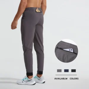 Men's Lightweight Casual Sports Pants Quick Drying Breathable Mid Waist Leg Binding Fitness Training Running OEM Service