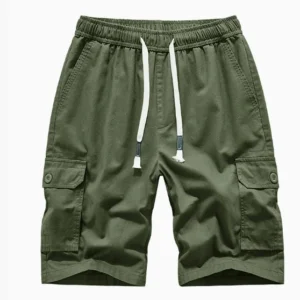 Large Cotton Men's Summer New Style Cargo Shorts Elastic Mid Waist Sports Pants Casual Style