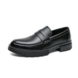 New Wholesale Business Wedding Mens Leather Oxford Dress s High Quality Black Loafers Elevator Worker  Real Cow 38-46#