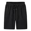 200g Men's 100% Cotton Summer Sports Shorts First Class Quality Elastic Waist Drawstring Plus Size Beach Solid Pocket Short