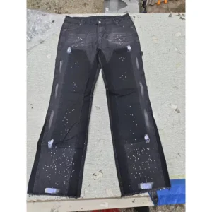 RNSHANGER New Fashion Men's Jeans High Street Loose Straight Leg Casual Pants American Retro Micro Trumpet Starry Sky Jeans
