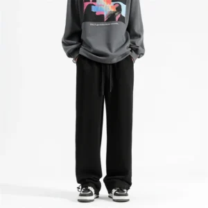 Men's 600GSM Heavyweight Cotton Sweatpants Substantial Handle Architectural Oversized Silhouette Frame