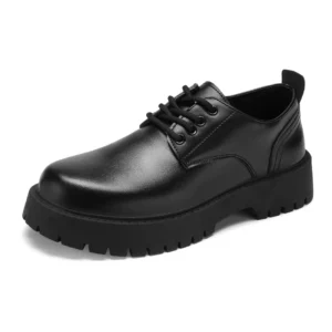 Black Lace-Up Dress s for Men Size 39-44 Thick Sole Closed Toe Height Increasing Feature for Spring