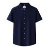 100 Cotton Men's Casual Shirt Breathable Non-Iron Solid Pattern Short Sleeve Summer Comfortable Healthy Skin-friendly Oxford