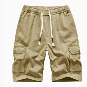 Large Cotton Men's Summer New Style Cargo Shorts Elastic Mid Waist Sports Pants Casual Style