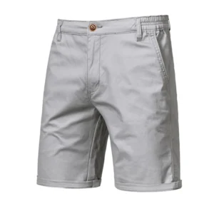 Mens Chino Shorts Super Stretch Slim Casual Spandex Summer Cotton Half Pants