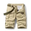 ANSZKTN 100% Cotton Men Summer Black Street Wear Snack Shorts Casual Plain Short Multi Pockets Mens Cargo Shorts