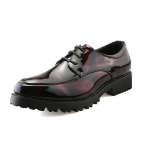New Fashion Low Top Casual Leather Dress Formal Men Shoes Lace-Up Bright Surface Black Wedding Leather Men Shoe
