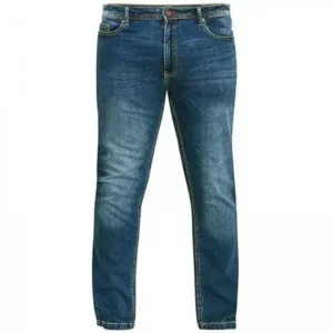 Custom Trend High Quality Woolen Fabric Solid Straight Jeans Breathable Eco-Friendly Mid Waist Formal Men's Navy Blue Loose Fit