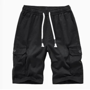Large Cotton Men's Summer New Style Cargo Shorts Elastic Mid Waist Sports Pants Casual Style