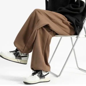 Men's 600GSM Heavyweight Cotton Sweatpants Substantial Handle Architectural Oversized Silhouette Frame