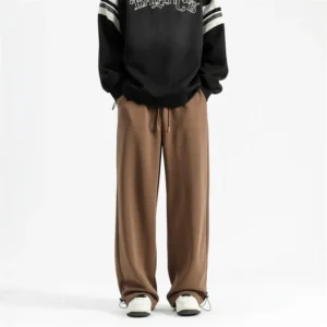 Men's 600GSM Heavyweight Cotton Sweatpants Substantial Handle Architectural Oversized Silhouette Frame