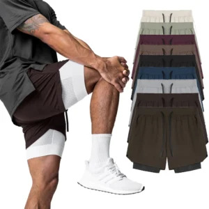 Men Green Sport Shorts Mens 5 Inch Gym Shorts Running Compression Shorts Men Basketball Shorts for Men