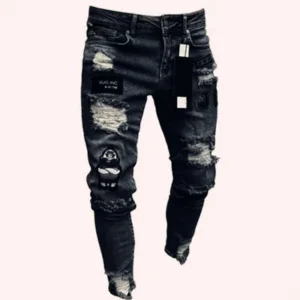 Multi-Colors Men's Denim Jeans Pants Trousers Top Quality Mens Jeans Knee Hole Zipper Pants Foreign Trade Men's Denim Trousers