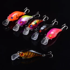 7.5cm 10.2g Hard VIB Lures Treble Hooks Sinking Crankbait Wobblers Fishing Tackle 3DEyes