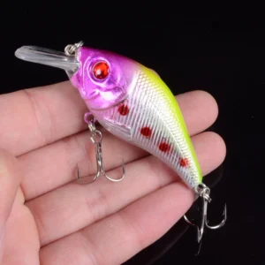 7.5cm 10.2g Hard VIB Lures Treble Hooks Sinking Crankbait Wobblers Fishing Tackle 3DEyes