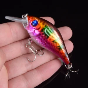 7.5cm 10.2g Hard VIB Lures Treble Hooks Sinking Crankbait Wobblers Fishing Tackle 3DEyes