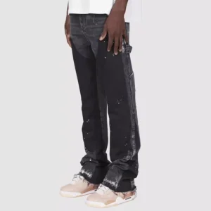 RNSHANGER New Fashion Men's Jeans High Street Loose Straight Leg Casual Pants American Retro Micro Trumpet Starry Sky Jeans