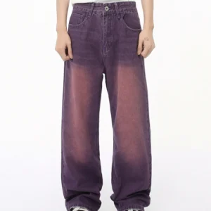 Men Fashion Style Stone Washed Baggy Wide Leg Jeans Trousers Men Denim Carpenter Custom Straight Designer Jeans