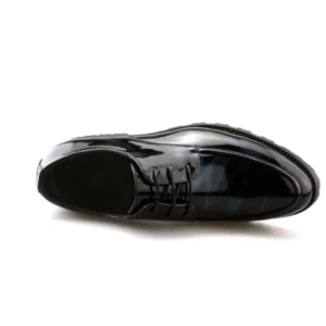 New Fashion Low Top Casual Leather Dress Formal Men Shoes Lace-Up Bright Surface Black Wedding Leather Men Shoe
