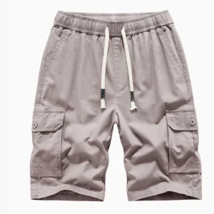 Large Cotton Men's Summer New Style Cargo Shorts Elastic Mid Waist Sports Pants Casual Style
