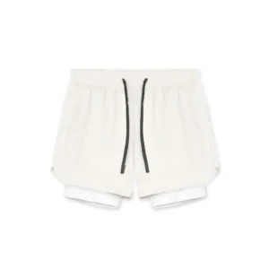 Mens Summer 7 Inch Liner Shorts Double Layer Drawstring Breathable Stretch Running Training Sports Casual Quick Dry Gym Shorts