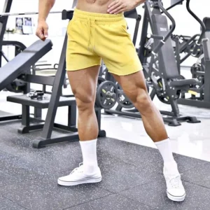 KWO Slim Outdoor Seamless Nylon Shark 5 Inch Mesh Elastic Waist Custom Fitness Running Set Mens Fitness Summer Gym Shorts