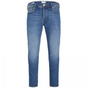 Custom Trend High Quality Woolen Fabric Solid Straight Jeans Breathable Eco-Friendly Mid Waist Formal Men's Navy Blue Loose Fit