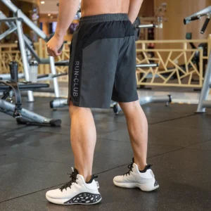 Mens Fitness Running Shorts Breathable Quick Drying Training Workout Gym Sport Shorts Joggers Zip Pocket Shorts