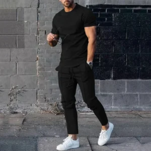 Men's Summer 2-Piece Thermal Shorts Set Casual Style with Customized Logo Matching Mens Shorts