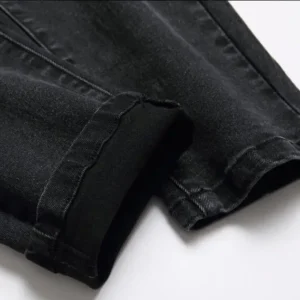 New High Quality Men's Jeans Distressed Slim Fit Motorcycle Biker  Denim Jeans Blue Designer Pants Ripped Biker Jeans