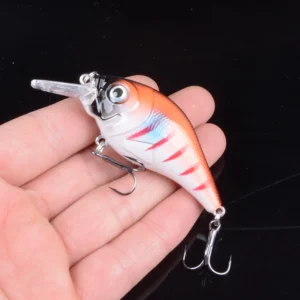 7.5cm 10.2g Hard VIB Lures Treble Hooks Sinking Crankbait Wobblers Fishing Tackle 3DEyes