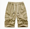 Large Cotton Men's Summer New Style Cargo Shorts Elastic Mid Waist Sports Pants Casual Style