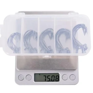 50pcs/box Offset Fishing Hook Jig Head Wide Crank Fishhook For Soft Worm Lure Barbed Fishing Hooks