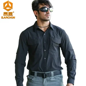 Sarchon Multi-pocket Quick-drying Shirt Spring and Summer Hiking Tactical T-shirt Customizable Clothing Manufacturer OEM/ODM