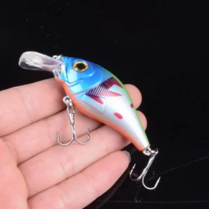 7.5cm 10.2g Hard VIB Lures Treble Hooks Sinking Crankbait Wobblers Fishing Tackle 3DEyes